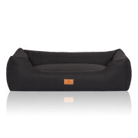 Knuffelwuff Hundebett Lotte aus Velours mit feinem Handwebcharakter XL 105 x 75cm Schwarz