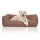 Knuffelwuff Hundebett Lotte aus Velours mit feinem Handwebcharakter XL 105 x 75cm Lichtbraun