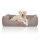 Knuffelwuff Hundebett Lotte aus Velours mit feinem Handwebcharakter XL 105 x 75cm Lichtgrau