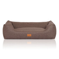 Knuffelwuff Hundebett Lotte aus Velours mit feinem Handwebcharakter XL 105 x 75cm Graubraun