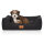 Knuffelwuff Hundebett Lotte aus Velours mit feinem Handwebcharakter M-L 85 x 63cm Schwarz