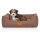 Knuffelwuff Hundebett Lotte aus Velours mit feinem Handwebcharakter M-L 85 x 63cm Lichtbraun
