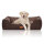 Knuffelwuff Hundebett Luke aus Velours mit feinem Handwebcharakter XXL 120 x 85cm Braun-Potatoe