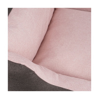 Knuffelwuff Hundebett Luke aus Velours mit feinem Handwebcharakter XXL 120 x 85cm Schwarz-Rosa