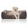 Knuffelwuff Hundebett Luke aus Velours mit feinem Handwebcharakter XXL 120 x 85cm Schwarz-Grau