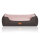 Knuffelwuff Hundebett Luke aus Velours mit feinem Handwebcharakter XL 105 x 75cm Schwarz-Rosa