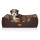 Knuffelwuff Hundebett Luke aus Velours mit feinem Handwebcharakter M-L 85 x 63cm Braun-Potatoe