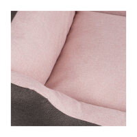 Knuffelwuff Hundebett Luke aus Velours mit feinem Handwebcharakter M-L 85 x 63cm Schwarz-Rosa