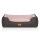 Knuffelwuff Hundebett Luke aus Velours mit feinem Handwebcharakter M-L 85 x 63cm Schwarz-Rosa