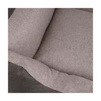 Knuffelwuff Hundebett Luke aus Velours mit feinem Handwebcharakter M-L 85 x 63cm Schwarz-Grau