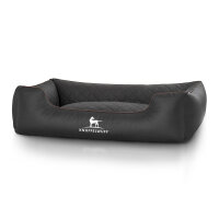 Knuffelwuff Milan Hundebett Kunstleder XXXL 155 x 105 cm Schwarz