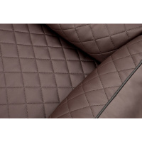 Knuffelwuff Hundebett Milan aus laser-gestepptem Kunstleder M-L 85 x 63cm Braun