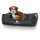 Knuffelwuff Hundebett Milan aus laser-gestepptem Kunstleder M-L 85 x 63cm Schwarz