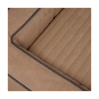 Knuffelwuff Orthopädisches Hundebett aus Laser gestepptem Kunstleder Montego S 70 x 50cm Camel