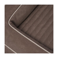 Knuffelwuff Orthopädisches Hundebett aus Laser gestepptem Kunstleder Montego S 70 x 50cm Braungrau