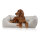 Knuffelwuff orthopädisches Hundebett aus Cord mit Handwebcharakter Nunavut M-L 85 x 63cm Hellgrau