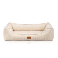 Knuffelwuff orthopädisches Hundebett aus Cord mit Handwebcharakter Nunavut M-L 85 x 63cm Beige