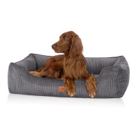 Knuffelwuff orthopädisches Hundebett aus Cord mit Handwebcharakter Nunavut XXL 120 x 85cm Grau