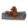 Knuffelwuff orthopädisches Hundebett aus Cord mit Handwebcharakter Nunavut XXL 120 x 85cm Grau