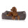Knuffelwuff orthopädisches Hundebett aus Cord mit Handwebcharakter Nunavut XXL 120 x 85cm Braungrau
