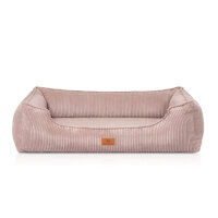 Knuffelwuff orthopädisches Hundebett aus Cord mit Handwebcharakter Nunavut XL 105 x 75cm Rosa