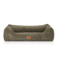 Knuffelwuff orthopädisches Hundebett aus Cord mit Handwebcharakter Nunavut XL 105 x 75cm Khaki
