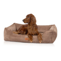 Knuffelwuff orthopädisches Hundebett aus Cord mit Handwebcharakter Nunavut M-L 85 x 63cm Braun