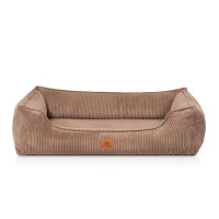 Knuffelwuff orthopädisches Hundebett aus Cord mit Handwebcharakter Nunavut M-L 85 x 63cm Braun