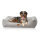 Knuffelwuff Hundebett aus Cord mit Handwebcharakter Olivia XL 105 x 75cm Hellgrau