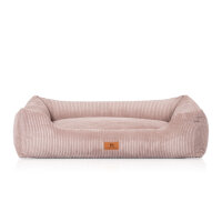 Knuffelwuff Hundebett aus Cord mit Handwebcharakter Olivia XXL 120 x 85cm Rosa