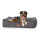 Knuffelwuff Hundebett aus Cord mit Handwebcharakter Olivia XXL 120 x 85cm Grau