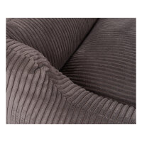 Knuffelwuff Hundebett aus Cord mit Handwebcharakter Olivia XL 105 x 75cm Braungrau