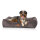 Knuffelwuff Hundebett aus Cord mit Handwebcharakter Olivia M-L 85 x 63cm Braungrau