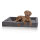Knuffelwuff orthopädisches Hundebett aus Cord mit Handwebcharakter Santiago S 70 x 50cm Grau