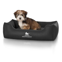 Knuffelwuff Kunstleder Hundebett Sidney M-L 85 x 63cm Schwarz