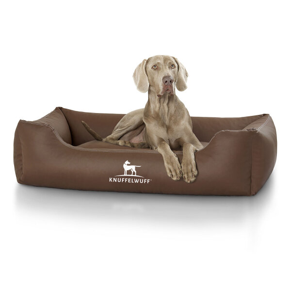 Knuffelwuff Kunstleder Hundebett Sidney XL 105 x 75cm Braun