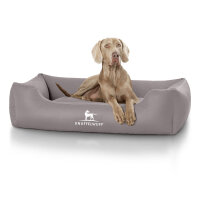 Knuffelwuff Kunstleder Hundebett Sidney XL 105 x 75cm Grau