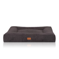 Knuffelwuff orthopädisches Hundebett aus Velours mit Handwebcharakter Sofia 120x100cm Schwarz