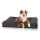 Knuffelwuff orthopädisches Hundebett aus Velours mit Handwebcharakter Sofia 120x100cm Schwarz