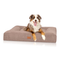 Knuffelwuff orthopädisches Hundebett aus Velours mit Handwebcharakter Sofia 120x100cm Beige