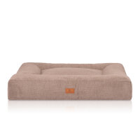 Knuffelwuff orthopädisches Hundebett aus Velours mit Handwebcharakter Sofia 120x100cm Beige