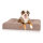 Knuffelwuff orthopädisches Hundebett aus Velours mit Handwebcharakter Sofia 100x80cm Beige