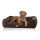 Knuffelwuff orthopädisches Hundebett Wollekopp aus kuscheligem Teddy Material XL 105 x 75cm Braun