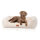 Knuffelwuff orthopädisches Hundebett Wollekopp aus kuscheligem Teddy Material M-L 85 x 63cm Beige