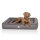 Knuffelwuff Orthopädisches Hundebett aus Laser gestepptem Kunstleder Hampstead S 70 x 50cm Grau
