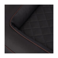 Knuffelwuff Orthopädisches Hundebett aus Laser gestepptem Kunstleder Hampstead S 70 x 50cm Schwarz
