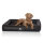 Knuffelwuff Orthopädisches Hundebett aus Laser gestepptem Kunstleder Hampstead S 70 x 50cm Schwarz