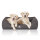 Knuffelwuff Orthopädisches Wasserabweisendes Hundebett Leon aus Velours mit Handwebcharakter XXL 120 x 85cm Anthrazit