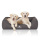 Knuffelwuff Orthopädisches Wasserabweisendes Hundebett Leon aus Velours mit Handwebcharakter XL 105 x 75cm Anthrazit