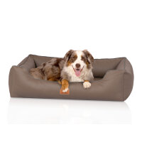 Knuffelwuff orthopädisches Hundebett aus Kunstleder Lovelock XXL 120 x 85cm Earth